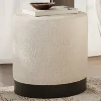 Lara Small Pouffe - Ivory, Boucle