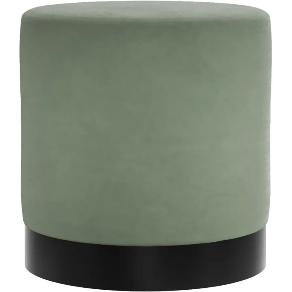 Lara Small Pouffe - Sage, Velvet