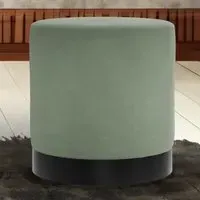 Lara Small Pouffe - Sage, Velvet