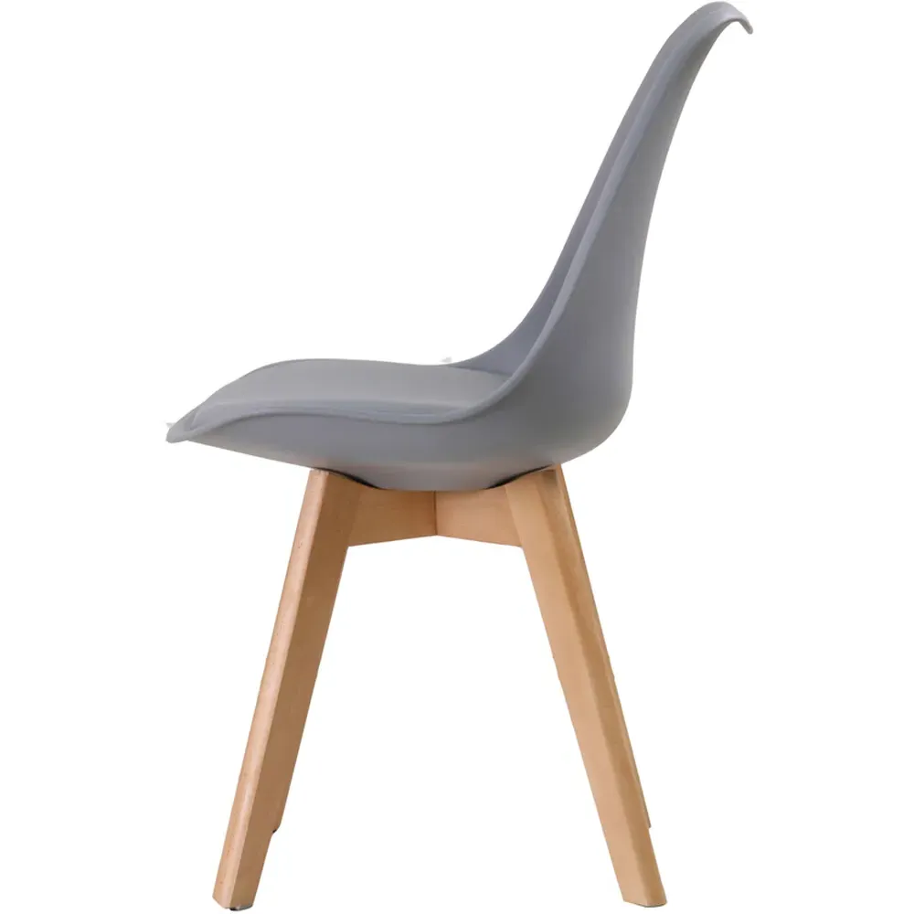 Louvre Set of 2 Dining Chairs - Grey, Beech