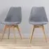Louvre Set of 2 Dining Chairs - Grey, Beech