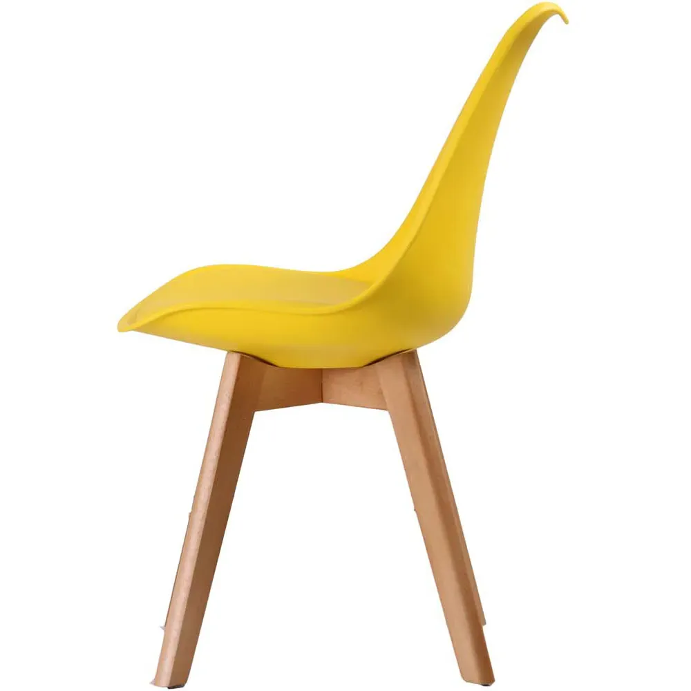 Louvre Set of 2 Dining Chairs - Yellow, Beech