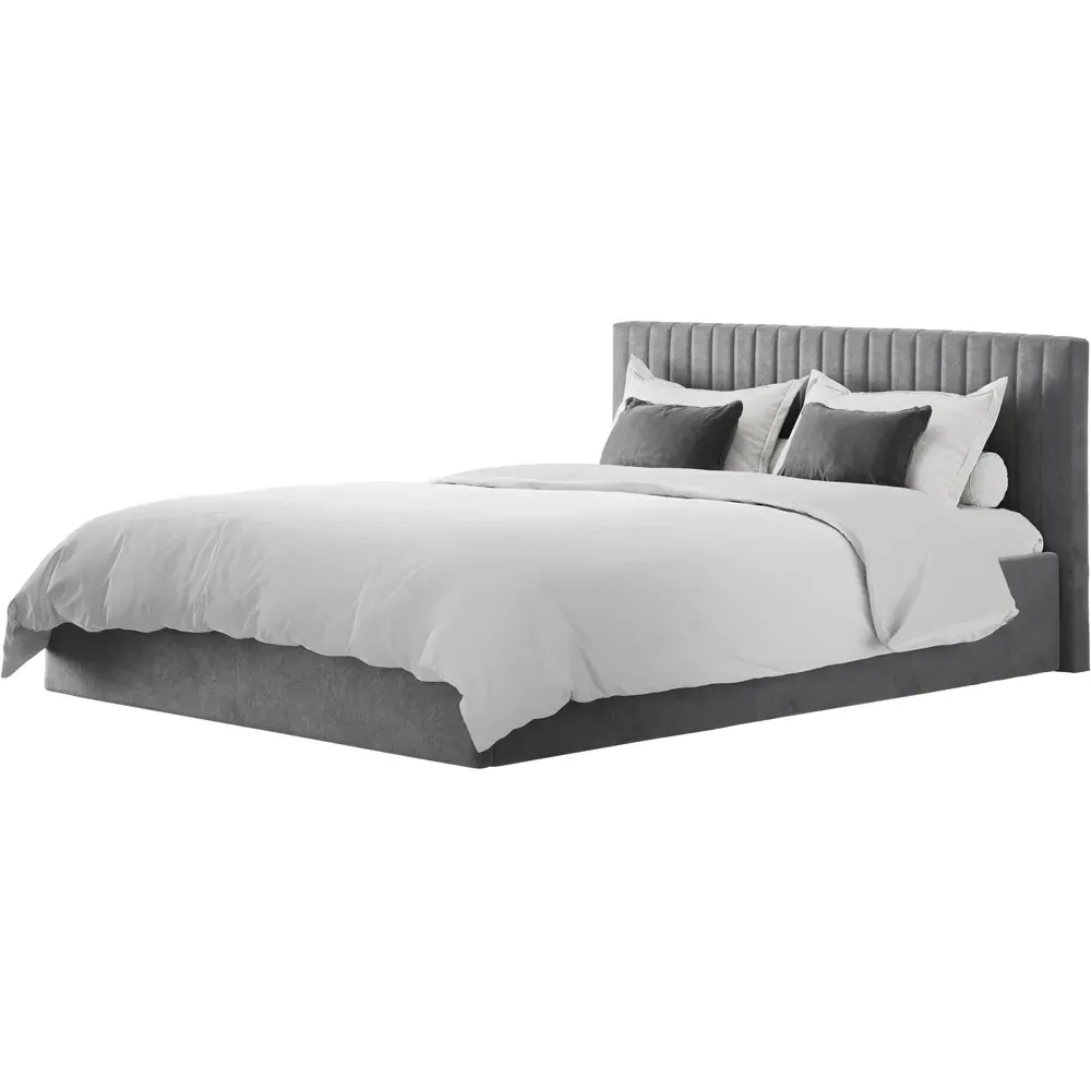 LPD Furniture Berlin Double Bed Frame with Storage - Silver