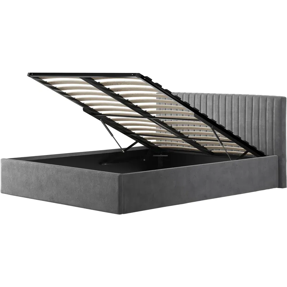 LPD Furniture Berlin Double Bed Frame with Storage - Silver