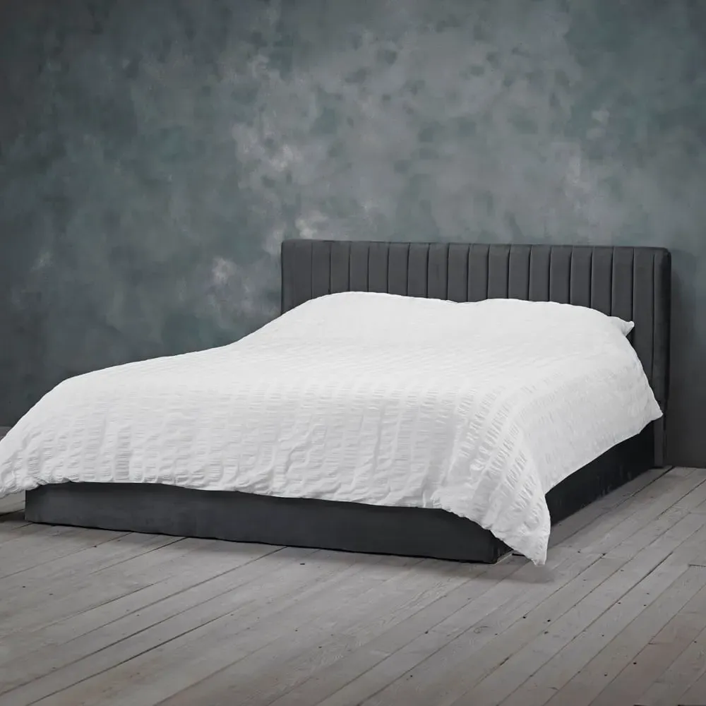 LPD Furniture Berlin King Size Bed Frame with Storage - Silver