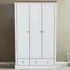 LPD Furniture Devon 3 Door 2 Drawer Wardrobe - White