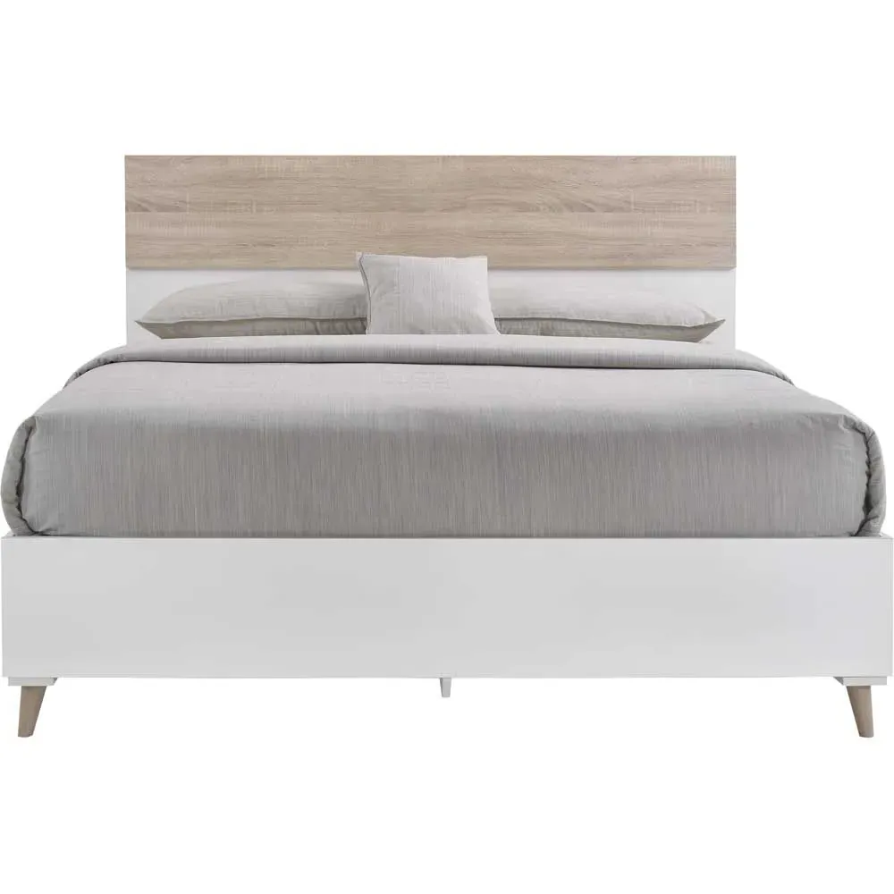 LPD Furniture Stockholm King Size Bed Frame - White, Oak