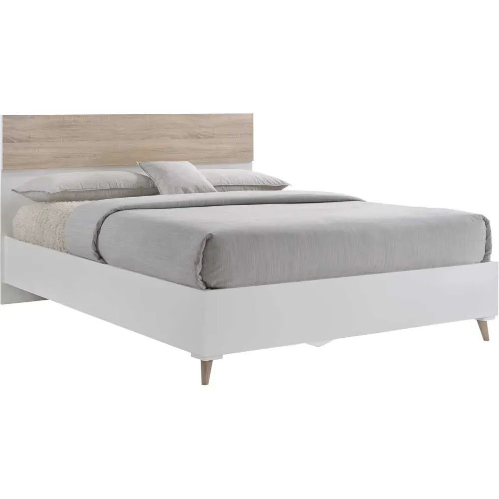 LPD Furniture Stockholm King Size Bed Frame - White, Oak