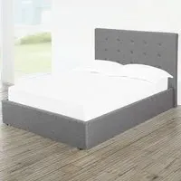 Lucca King Size Bed Frame with Storage - Grey, Velvet