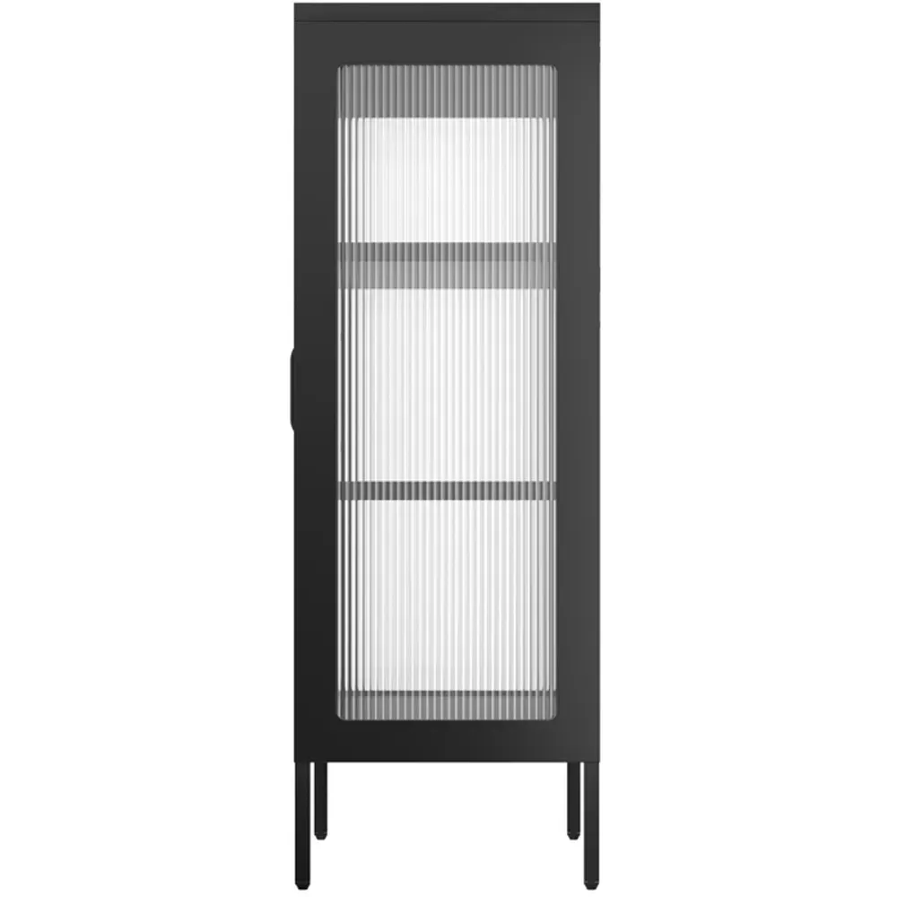 Marsh 2 Door Glass Display Cabinet - Black, Steel