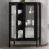 Marsh 2 Door Glass Display Cabinet - Black, Steel