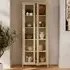 Mase 2 Door Glass Display Cabinet - Beige