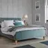 Pierre King Size Bed Frame - Blue, Crushed Velvet