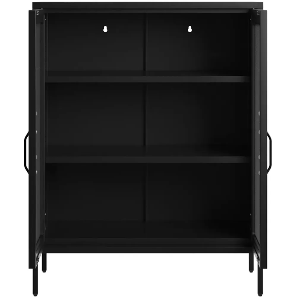 Reuben 2 Door Display Cabinet with Mesh Panels - Black