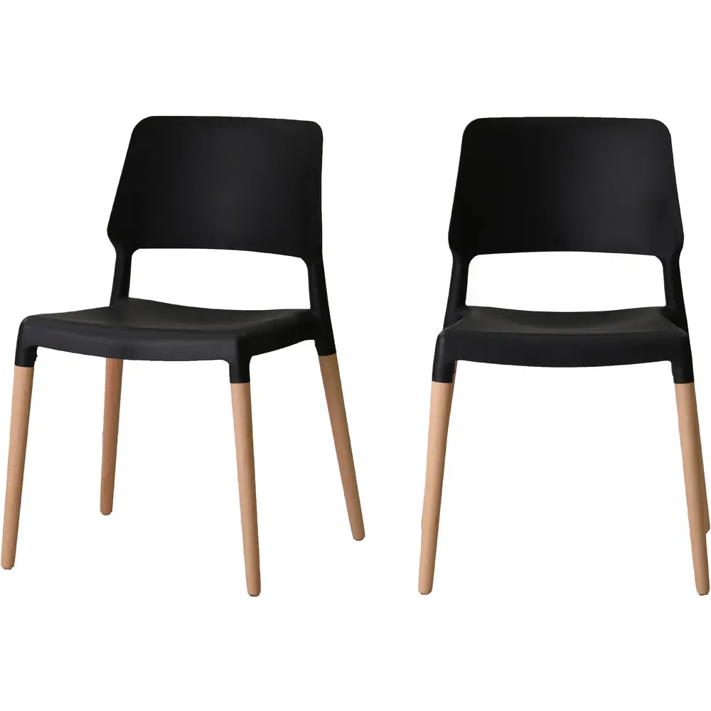 Riva Set of 2 Dining Chairs - Black