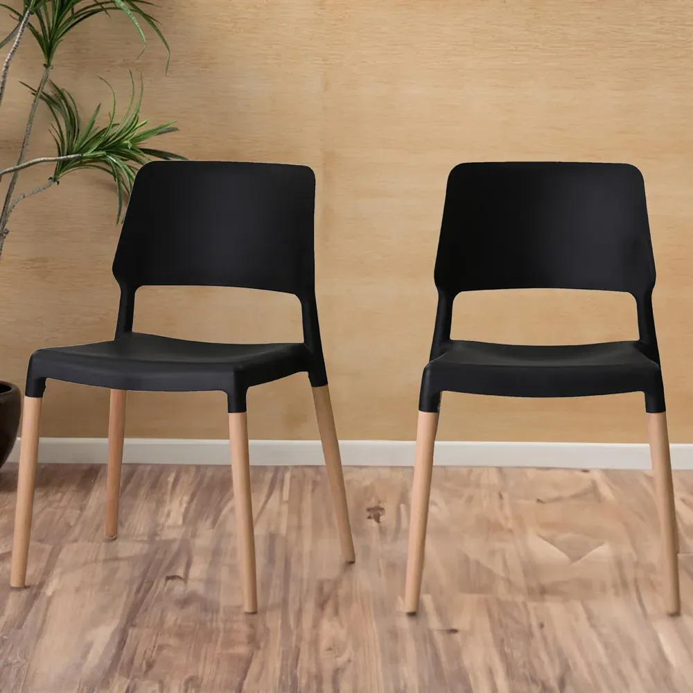 Riva Set of 2 Dining Chairs - Black image