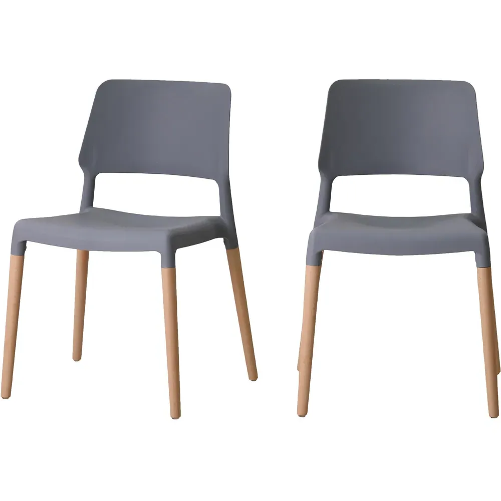 Riva Set of 2 Dining Chairs - Grey