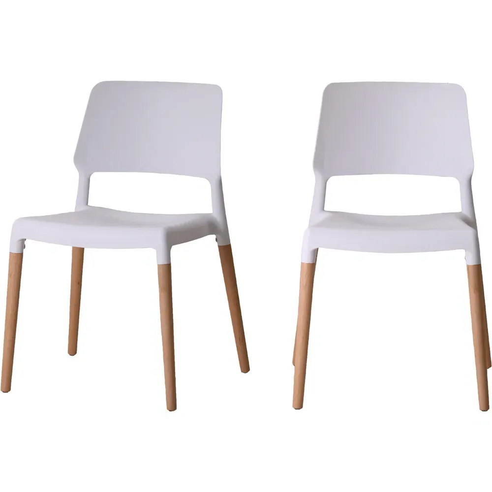 Riva Set of 2 Dining Chairs - White