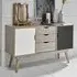 Scandi 2 Door 3 Drawer Large Sideboard - Grey, Oak Effect