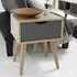 Scandi Single Drawer Side Table - Grey, Oak Effect