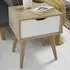 Scandi Single Drawer Side Table - White, Oak Effect