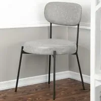 Smith Set of 2 Dining Chairs - Grey, PU Fabric