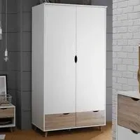 Stockholm 2 Door 2 Drawer Wardrobe - White, Oak