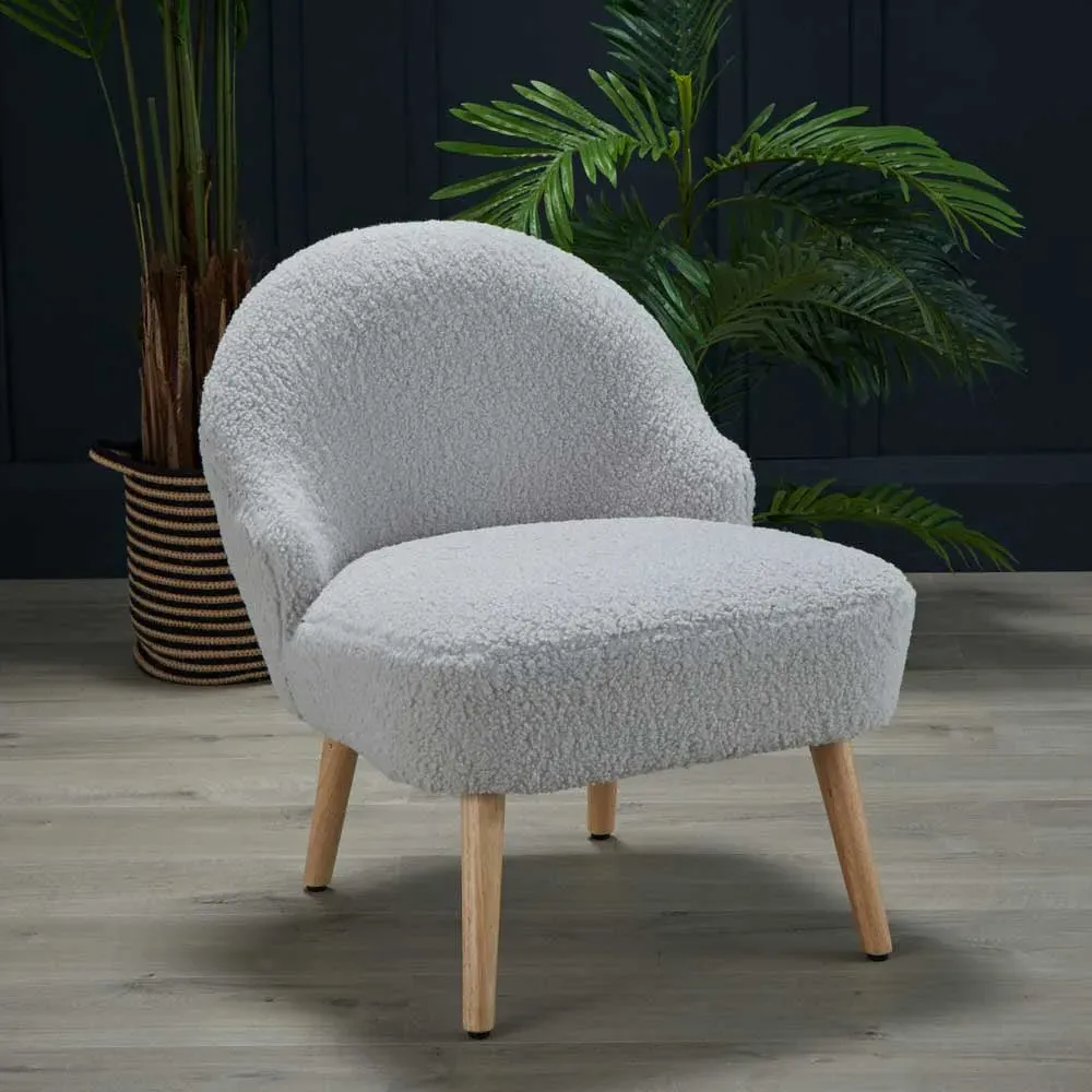 Ted Accent Chair - Grey, Boucle