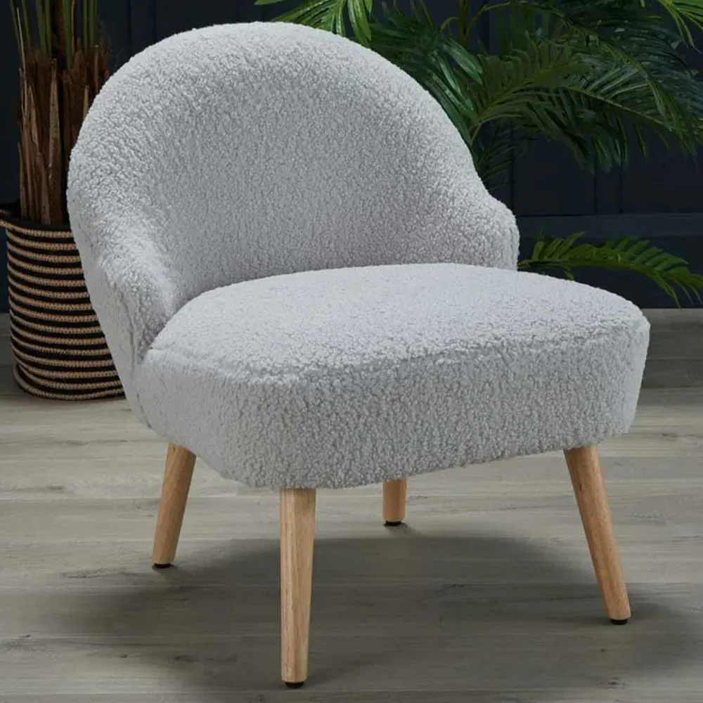 Ted Accent Chair - Grey, Boucle