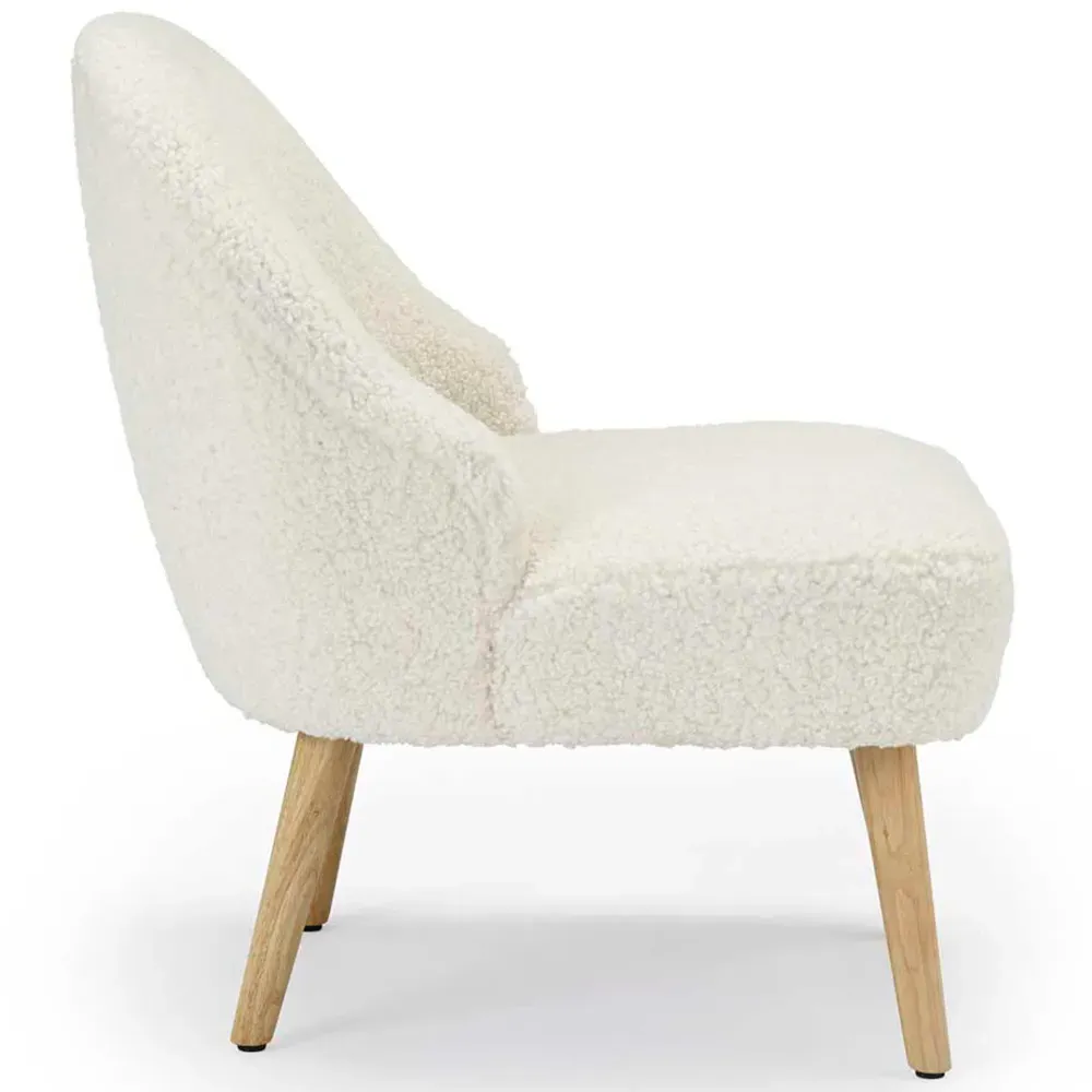 Ted Accent Chair - White, Boucle