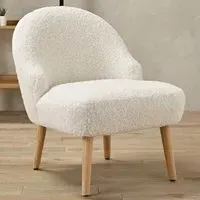 Ted Accent Chair - White, Boucle