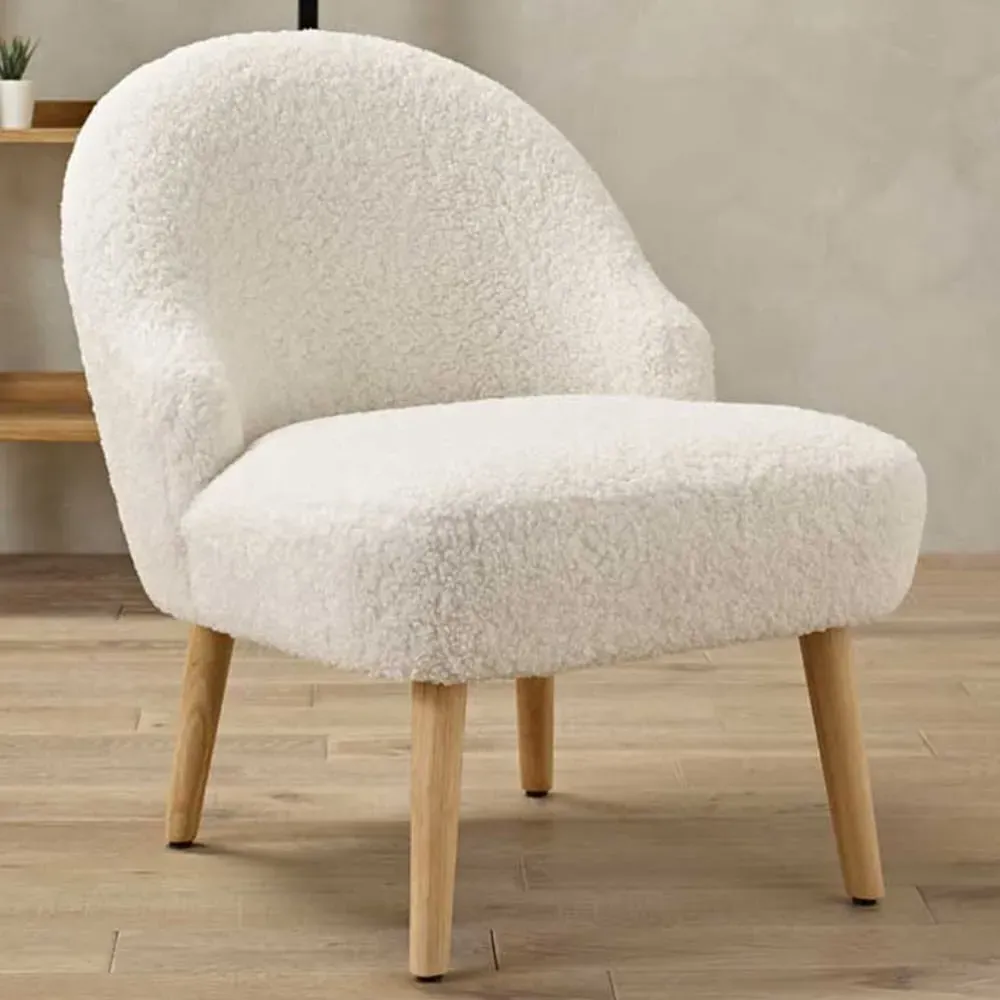 Ted Accent Chair - White, Boucle image