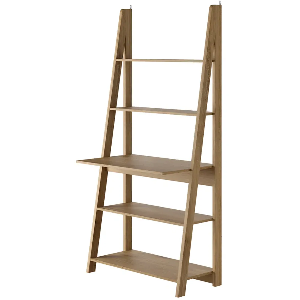Tiva 5 Shelf Ladder Desk - Oak