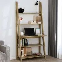 Tiva 5 Shelf Ladder Desk - Oak