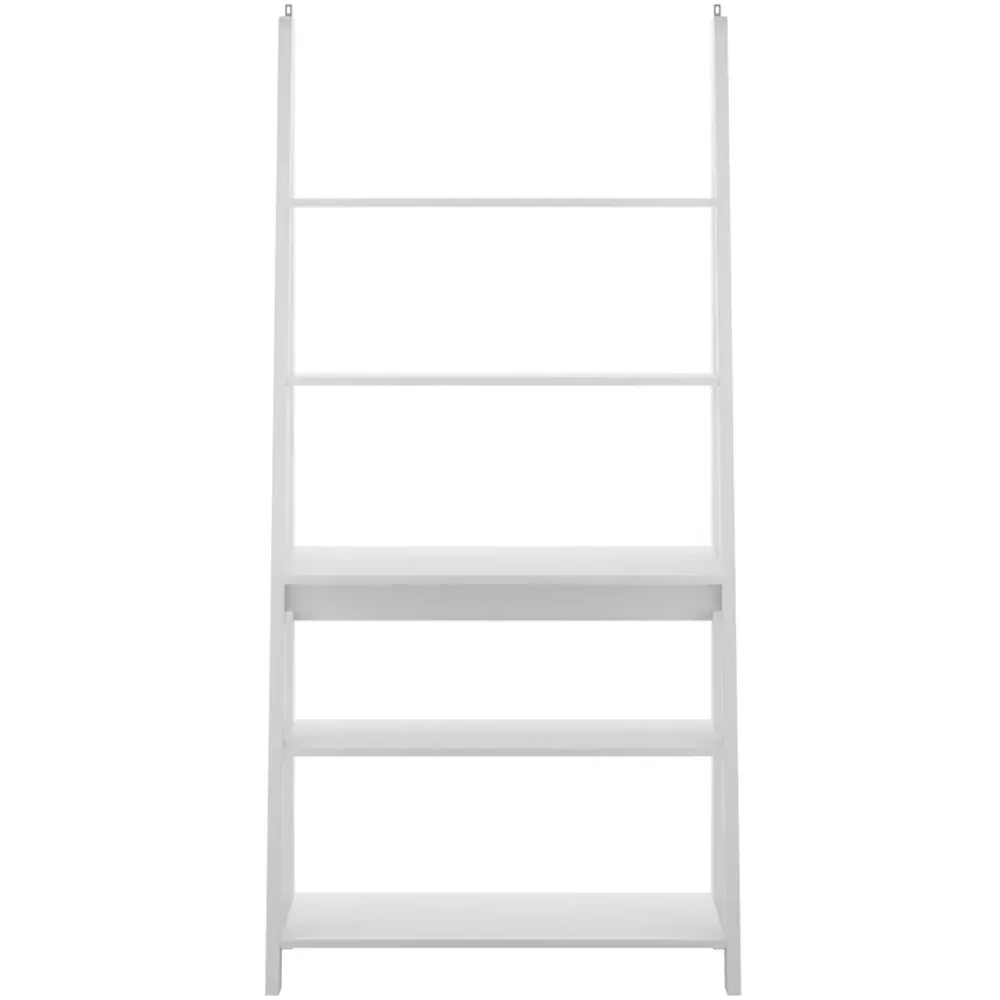 Tiva 5 Shelf Ladder Desk - White