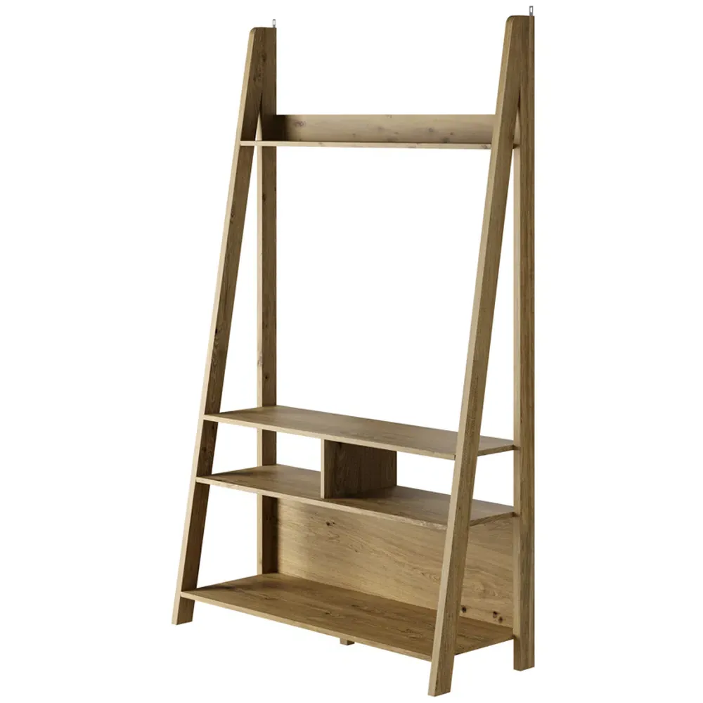Tiva 5 Shelf Ladder TV Unit - Brown, Oak