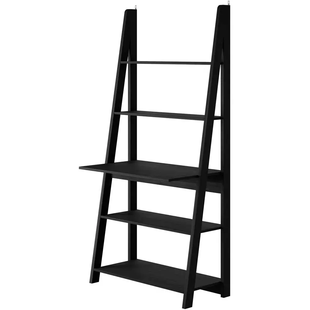 Tiva 5 Tier Ladder Desk with Storage - Black