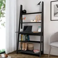 Tiva 5 Tier Ladder Desk with Storage - Black