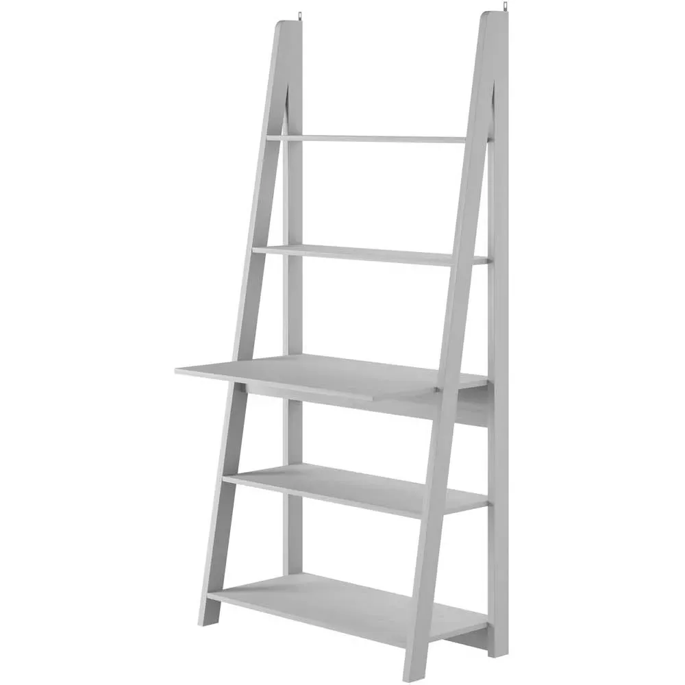 Tiva 5 Tier Ladder Desk with Storage - Grey