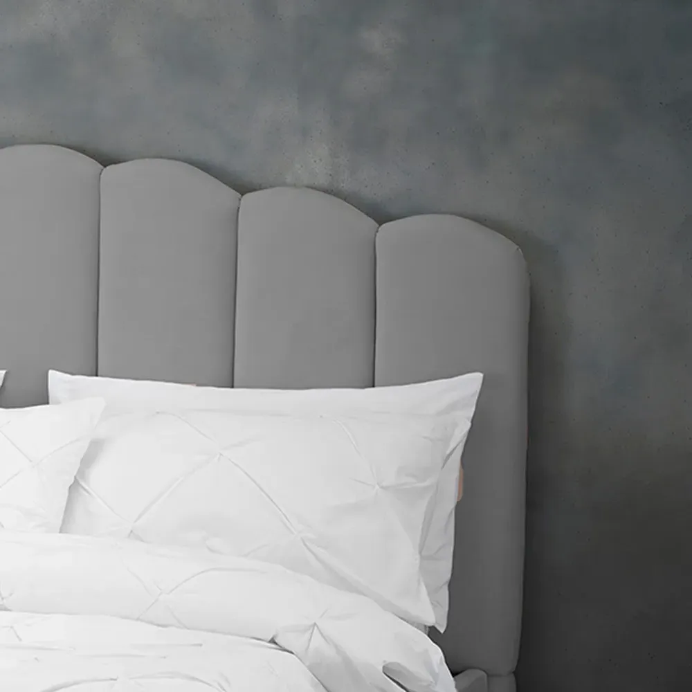 Willow King Size Bed Frame - Silver, Velvet