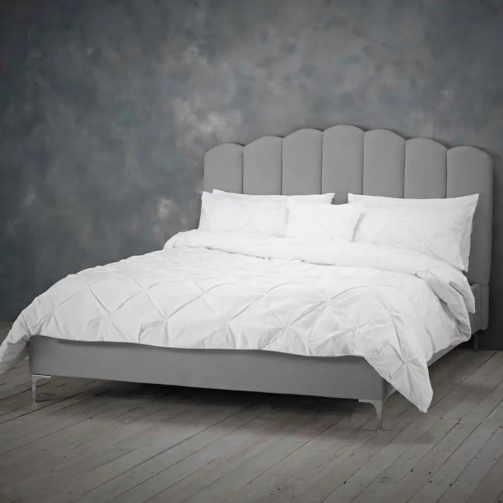 Willow King Size Bed Frame - Silver, Velvet image