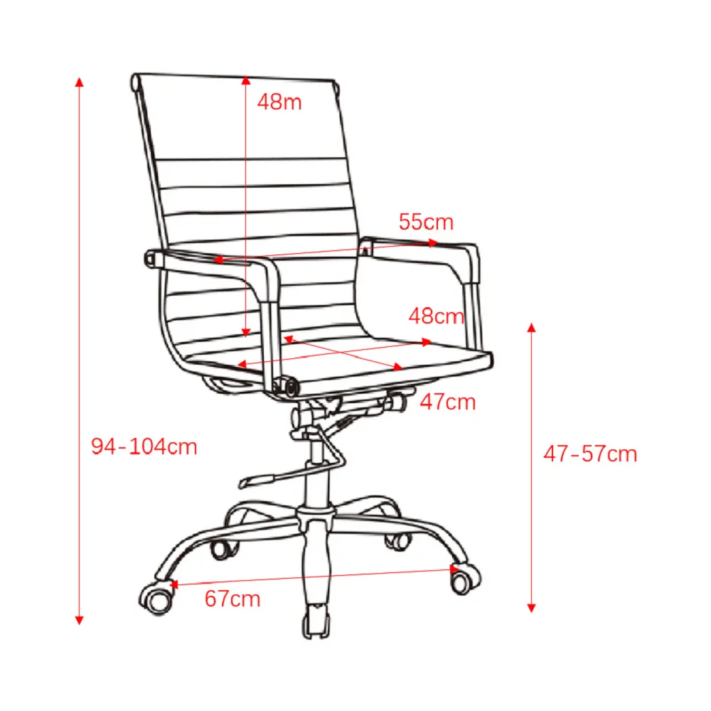 Loft Contour Office Chair - Black, Faux Leather