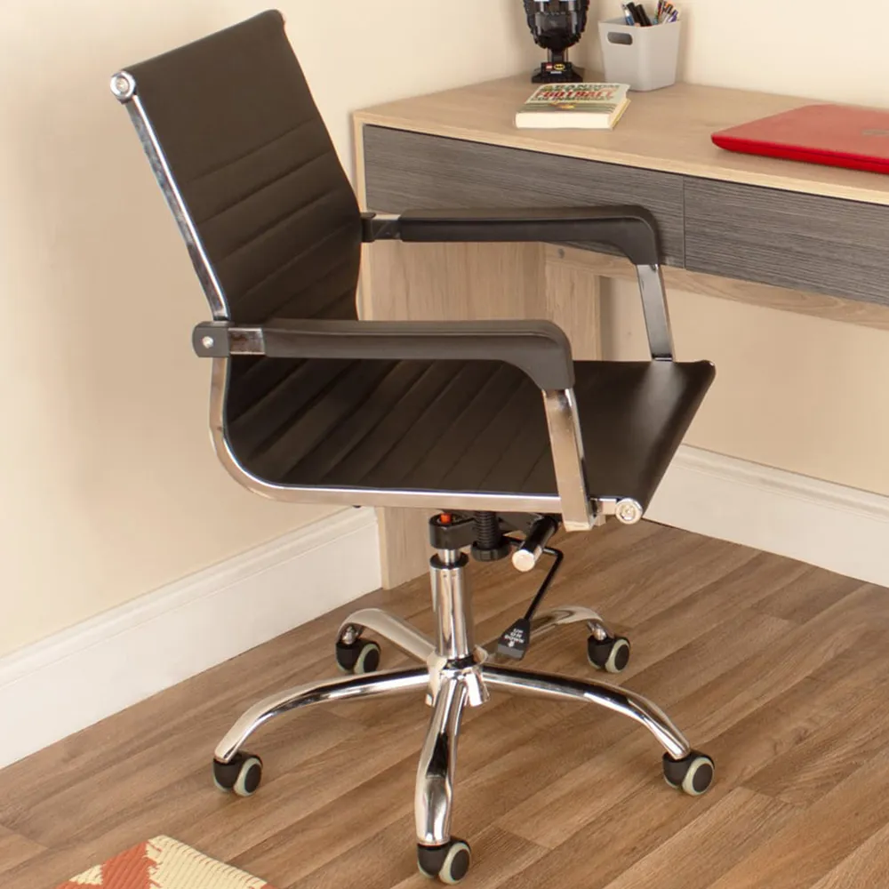 Loft Contour Office Chair - Black, Faux Leather image