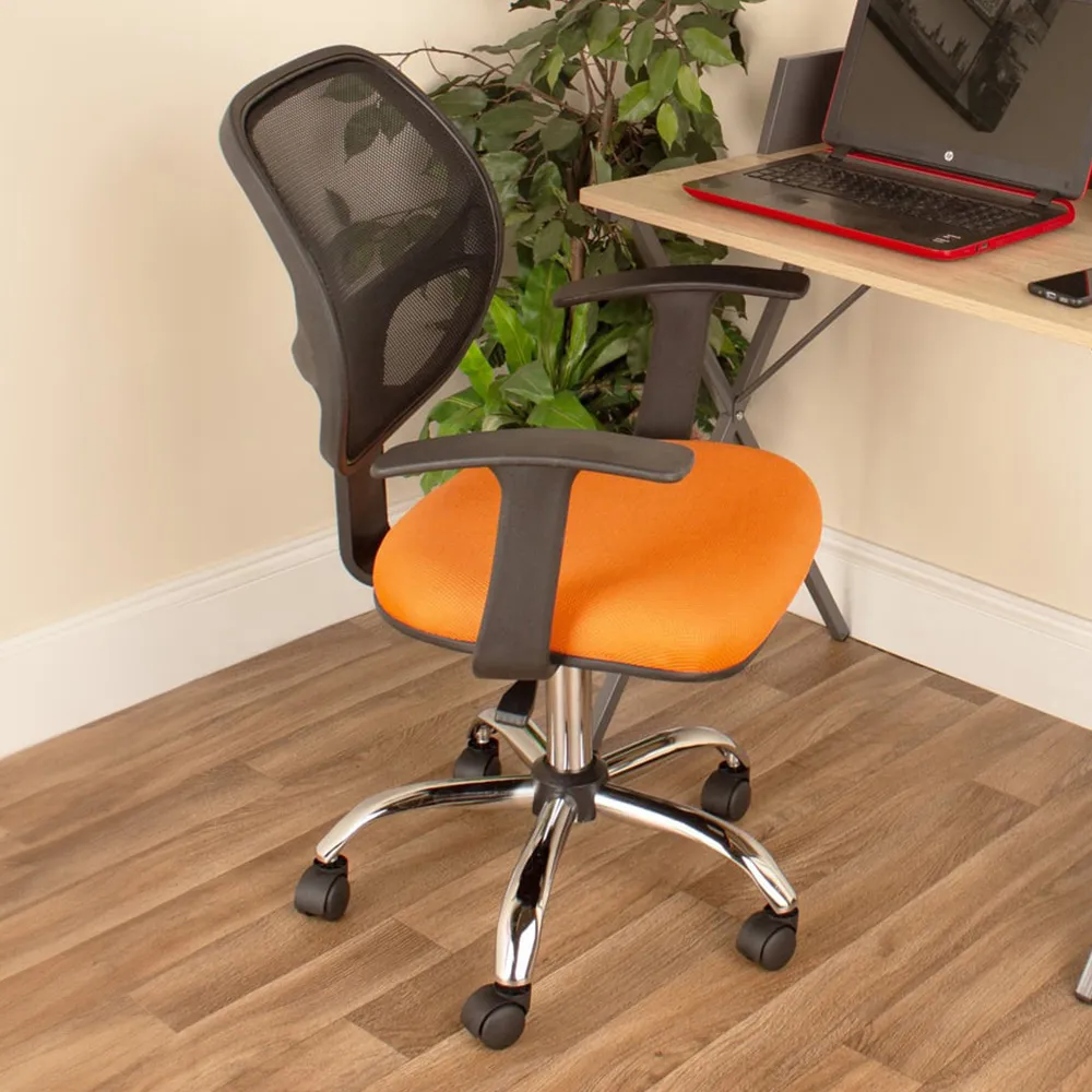 Loft Mesh Swivel Office Chair - Orange, Chrome