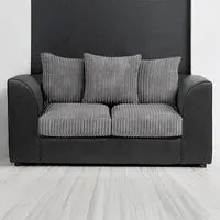 2-Seater Scatter Back Sofa - Black and Grey, Jumbo Cord
