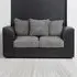 2-Seater Scatter Back Sofa - Black and Grey, Jumbo Cord
