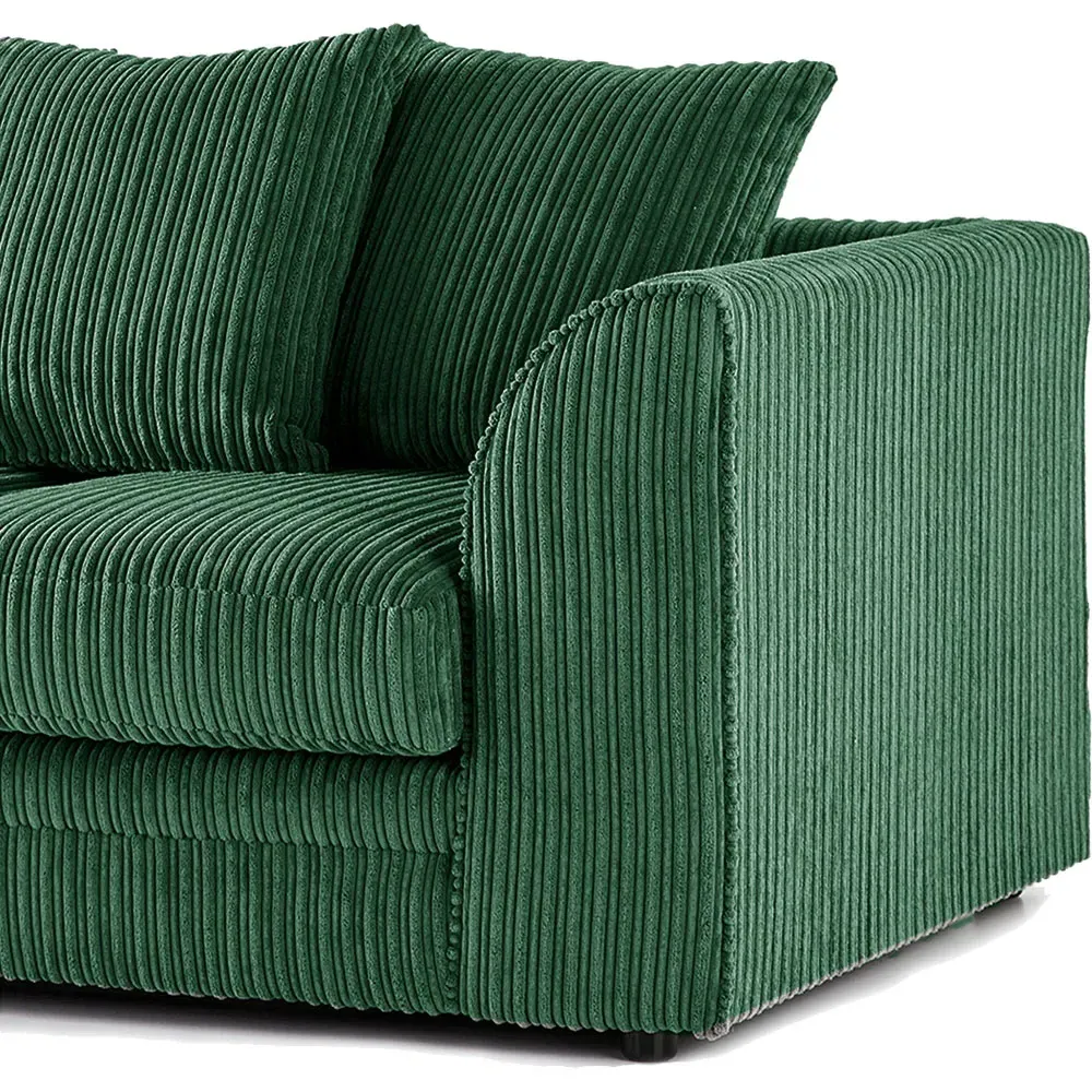 2-Seater Scatter Back Sofa - Green, Jumbo Cord