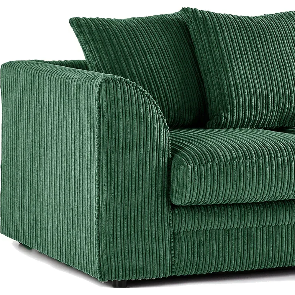 2-Seater Scatter Back Sofa - Green, Jumbo Cord