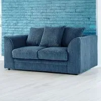 2-Seater Scatter Back Sofa - Marine Blue, Jumbo Cord
