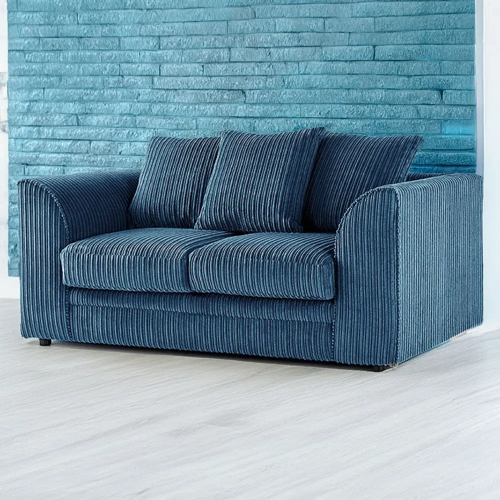 2-Seater Scatter Back Sofa - Marine Blue, Jumbo Cord